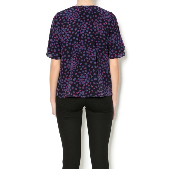 Rebecca Taylor Aster Floral Silk Blouse (S) - Picture 3 of 8